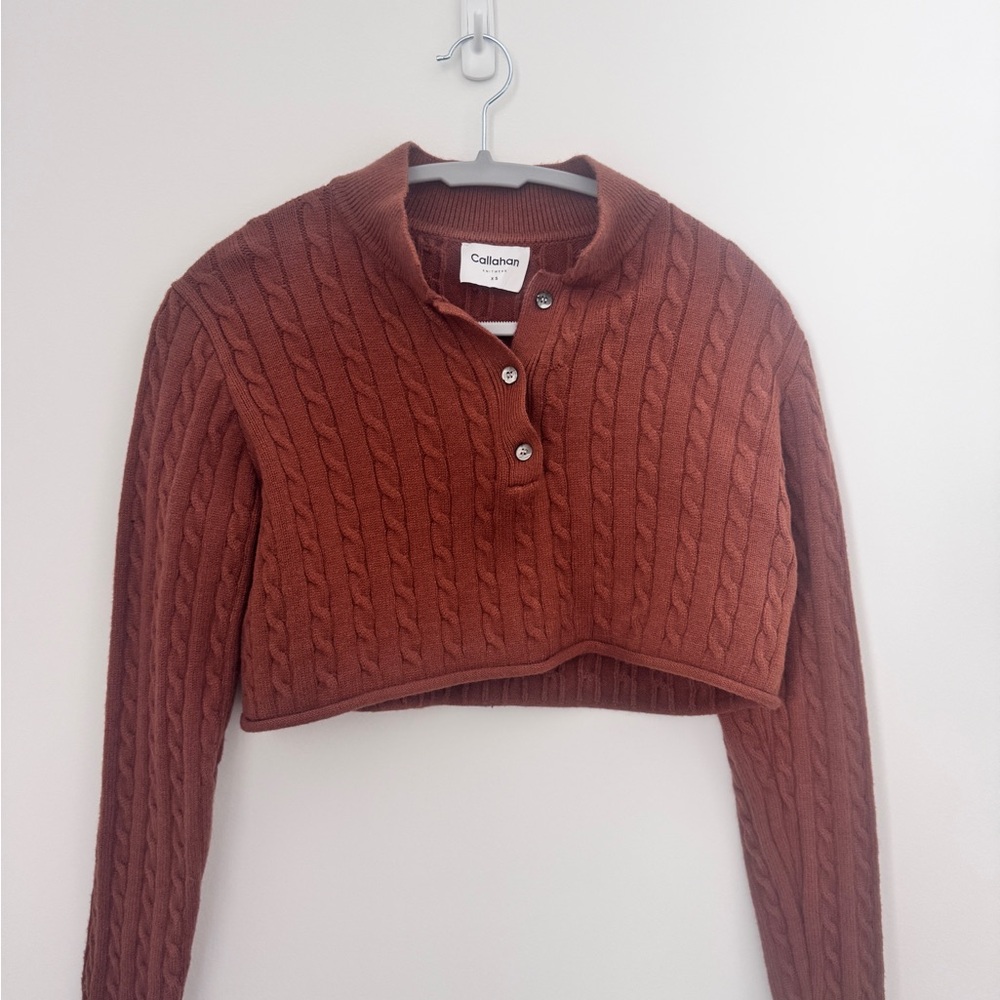 Callahan Terracotta Cable Knit Sweater